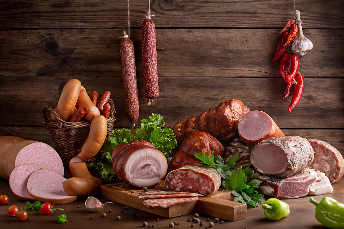 an assortment of meats